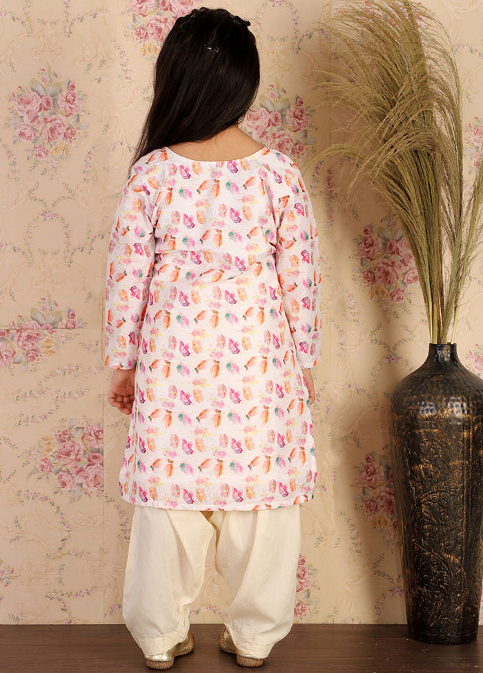 2 Pc White Cotton Kurti Set - Indian Silk House Agencies