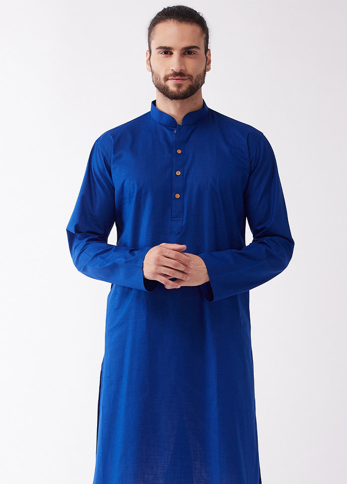 Blue Cotton Solid Kurta VDVAS30062309 - Indian Silk House Agencies