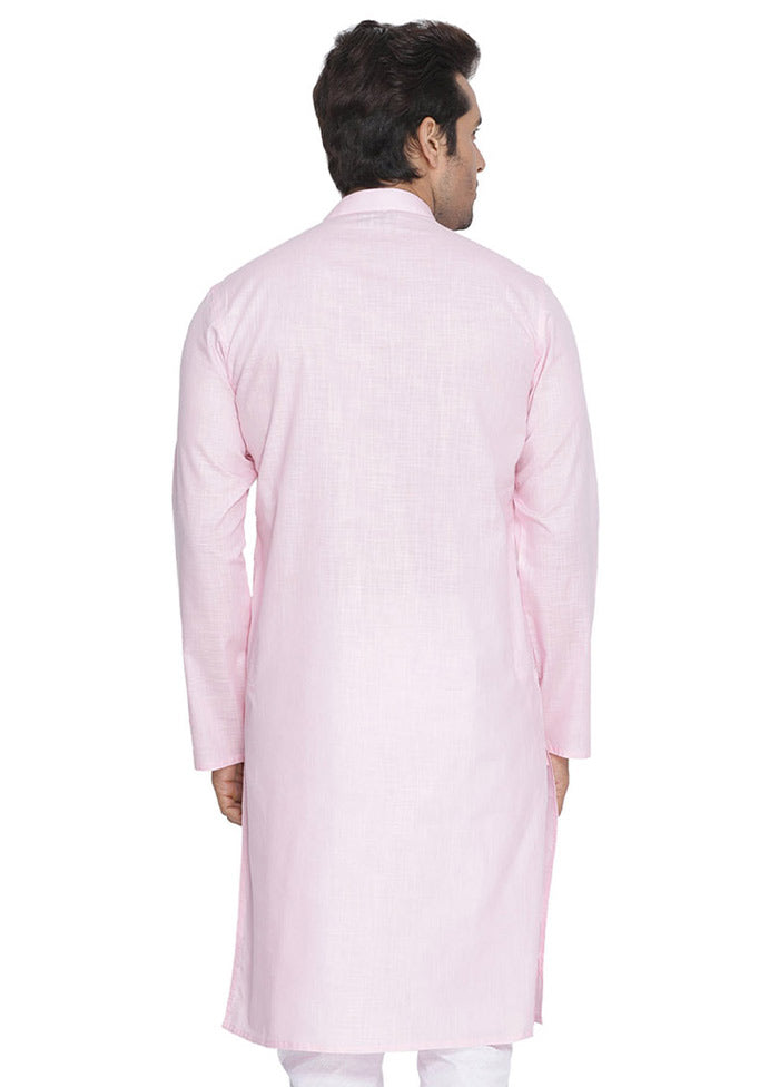 Light Pink Cotton Solid Kurta VDVAS30062318 - Indian Silk House Agencies