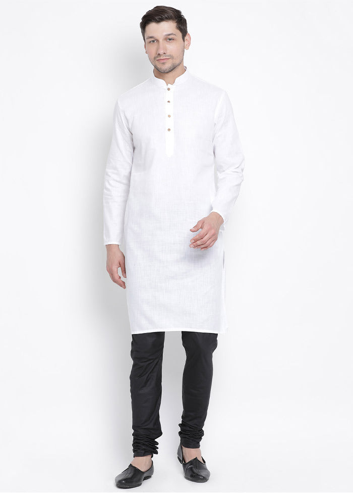 White Cotton Solid Kurta VDVAS30062307 - Indian Silk House Agencies