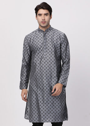 Grey Cotton Printed Kurta VDVAS30062299 - Indian Silk House Agencies