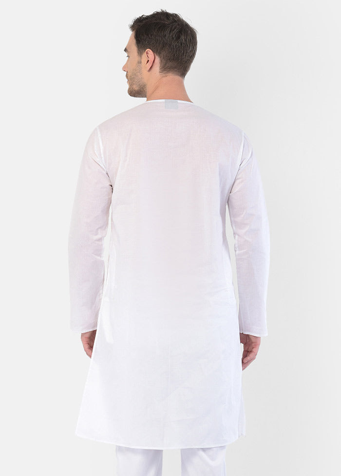 White Cotton Solid Kurta VDVAS30062326 - Indian Silk House Agencies