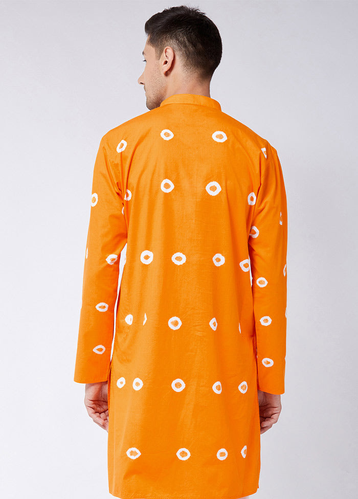 Orange Cotton Printed Kurta VDVAS30062345 - Indian Silk House Agencies
