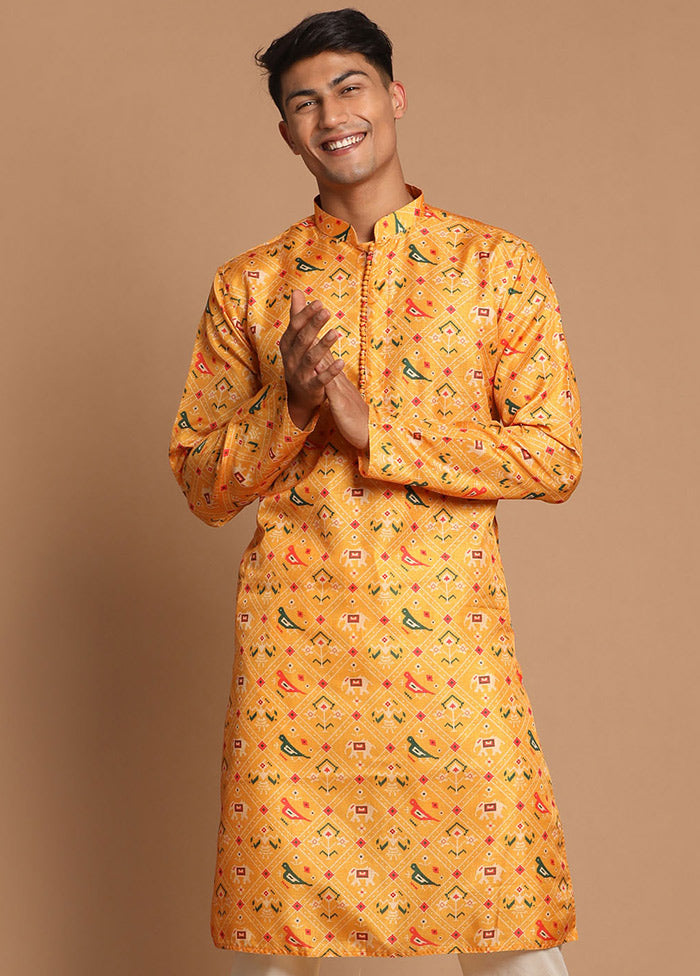 Orange Cotton Printed Kurta VDVAS30062356 - Indian Silk House Agencies