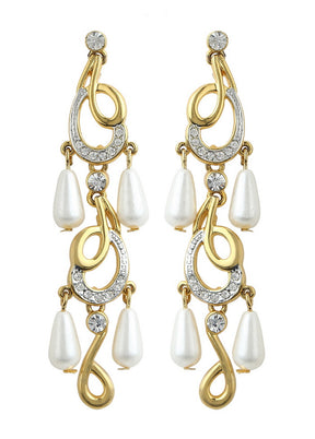 Estelle Pearl Drop Dangler Earrings - Indian Silk House Agencies