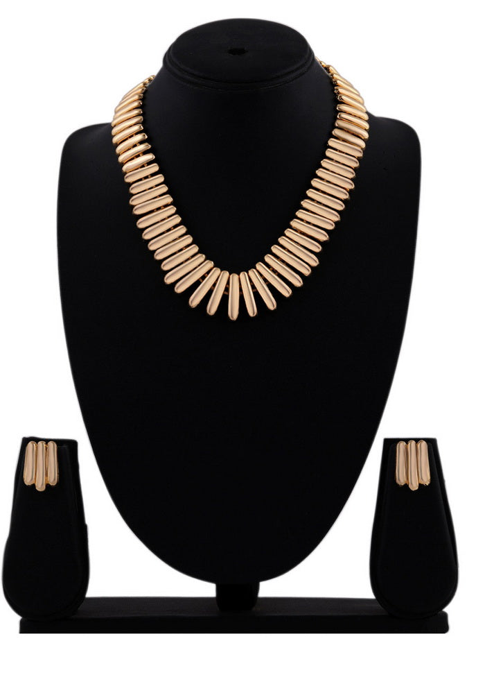 Estelle Gold Plated Plushy Necklace Set - Indian Silk House Agencies