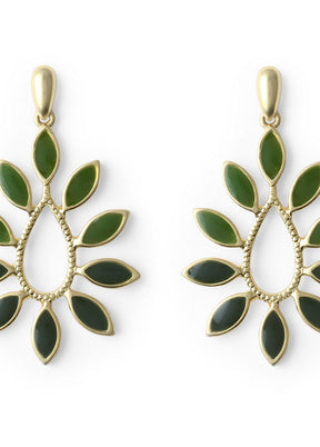 Estelle Green Leafy Earring - Indian Silk House Agencies