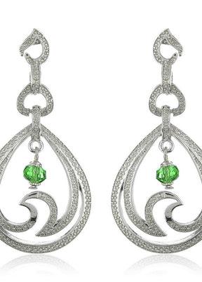 Estelle Silver Plated Drop Earrings - Indian Silk House Agencies
