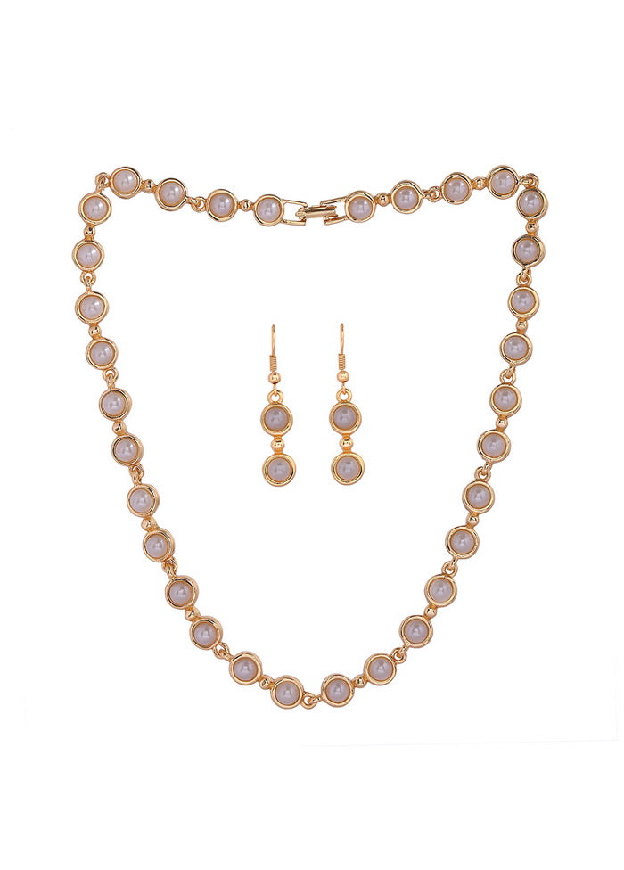 Estelle Pearl Studded Traditional Necklace Set - Indian Silk House Agencies