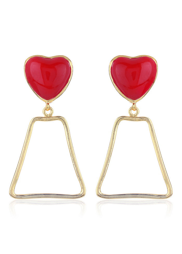 Estelle Red Heart Earrings - Indian Silk House Agencies