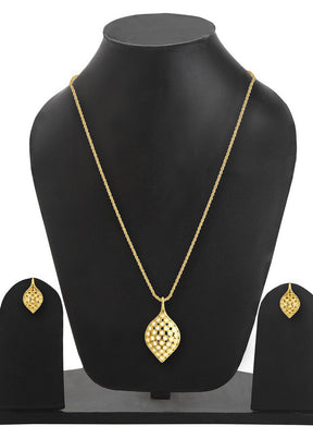 Estelle Gold Tone Plated Pendent Set With Earrings - Indian Silk House Agencies