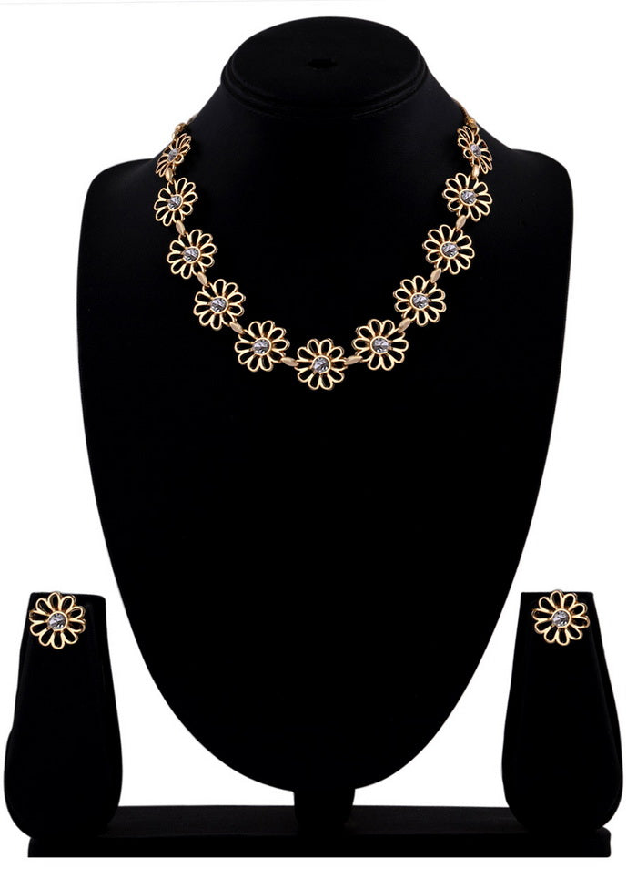 Estelle Kundan Mirror Long Necklace Set - Indian Silk House Agencies