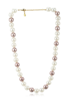Estelle White and Gold Colour Pearl Necklace - Indian Silk House Agencies