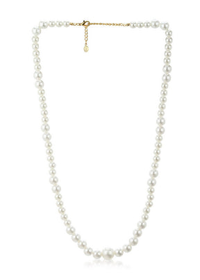 Estelle Single Line White Pearl Necklace - Indian Silk House Agencies