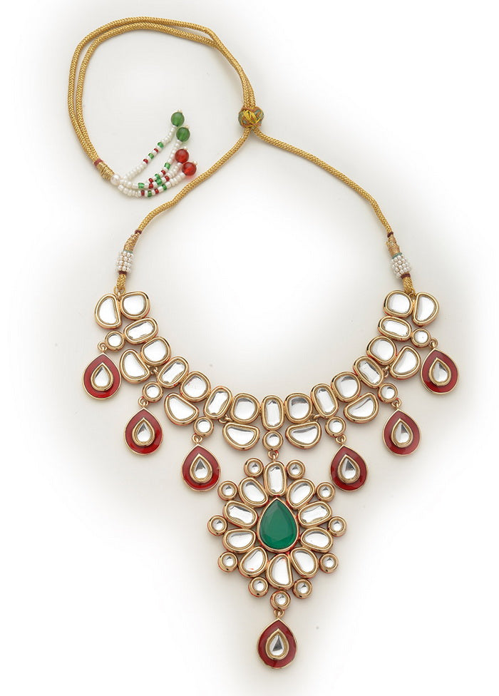 Estelle Polki collection Kundan Pearl Necklace Set - Indian Silk House Agencies