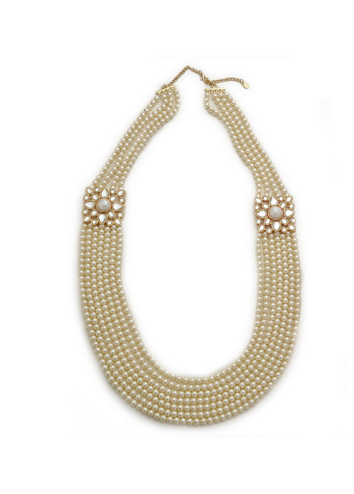 Estelle Estele Gold Tone Royal 7 string Pearl Necklace - Indian Silk House Agencies