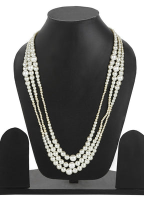 Estelle Three Line Pearl Necklace - Indian Silk House Agencies