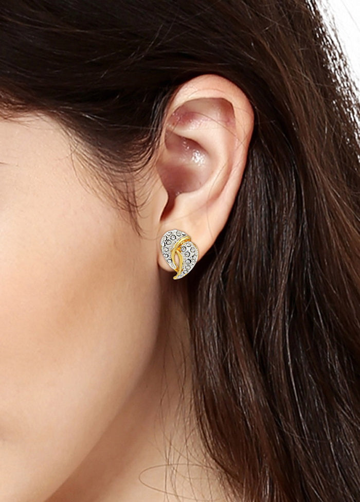 Estelle Two Tone Plated Fashion Stud Earrings - Indian Silk House Agencies