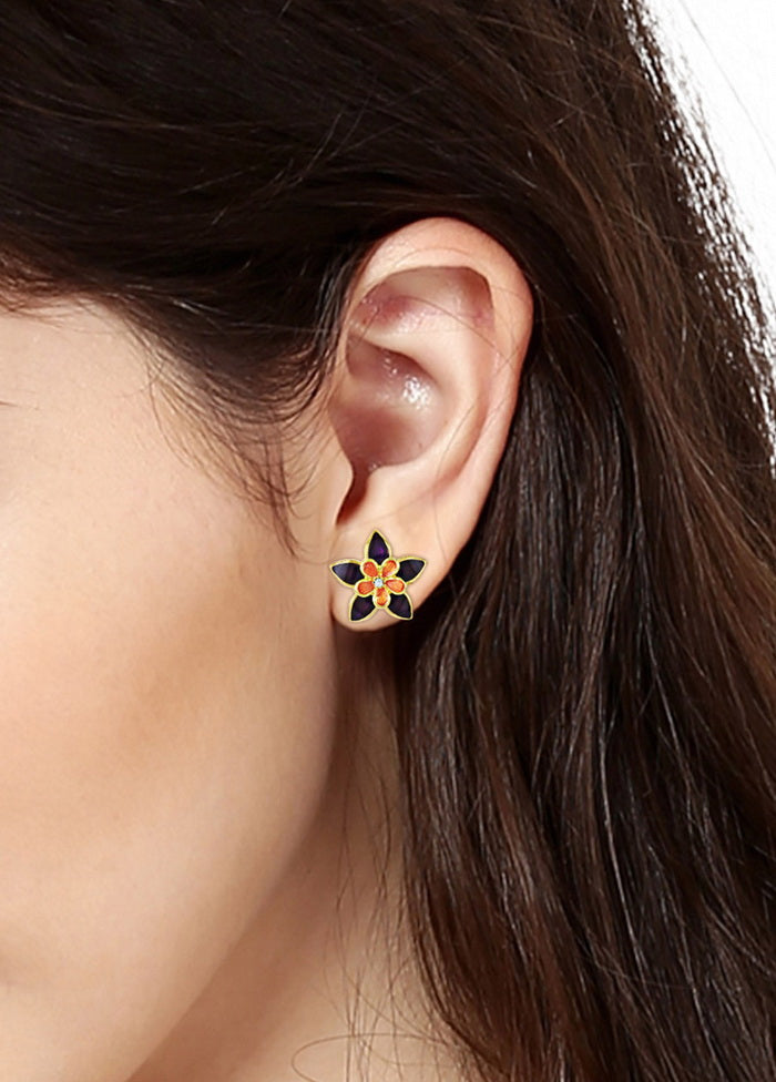 Estelle Multicolour Round Stud Earrings - Indian Silk House Agencies