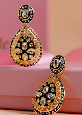 Estelle Handcrafted Kundan Drop Earrings - Indian Silk House Agencies