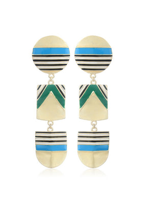 Estelle Nautical Blue Earrings - Indian Silk House Agencies