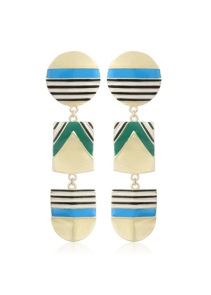 Estelle Nautical Blue Earrings - Indian Silk House Agencies