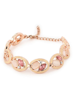 Estelle Pink And White Stone Bracelet - Indian Silk House Agencies