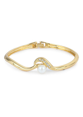 Estelle Gold Plated Pearl Bracelet - Indian Silk House Agencies