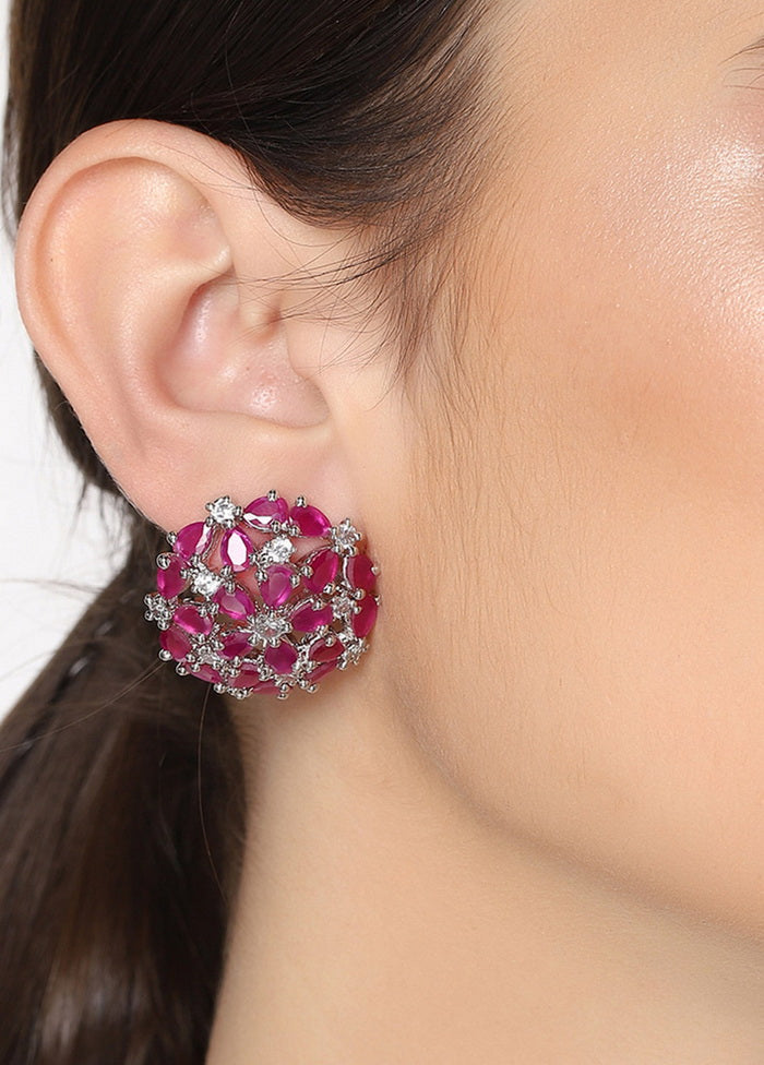 Estelle Luxor Ruby Diamond Studs Earrings - Indian Silk House Agencies