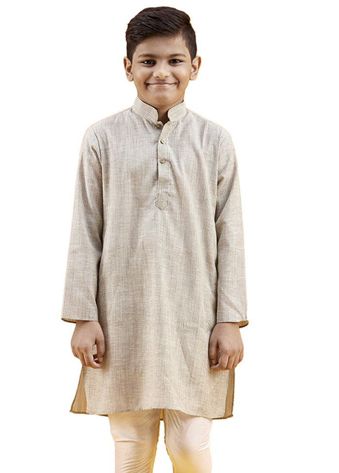 2 Pc Grey Pure Cotton Kurta Pajama Set - Indian Silk House Agencies