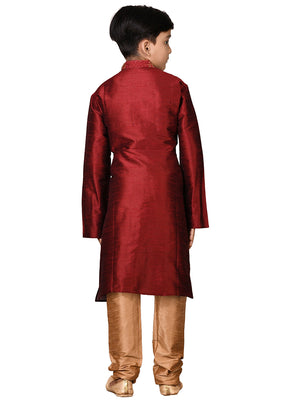 2 Pc Maroon Pure Cotton Kurta Pajama Set - Indian Silk House Agencies