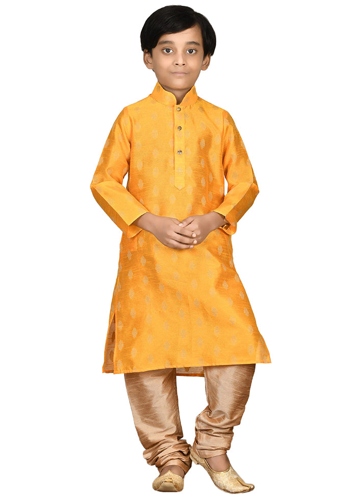 2 Pc Yellow Pure Cotton Kurta Pajama Set - Indian Silk House Agencies