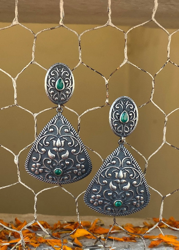 Tribal Silve Tone Drop Earrings - Indian Silk House Agencies