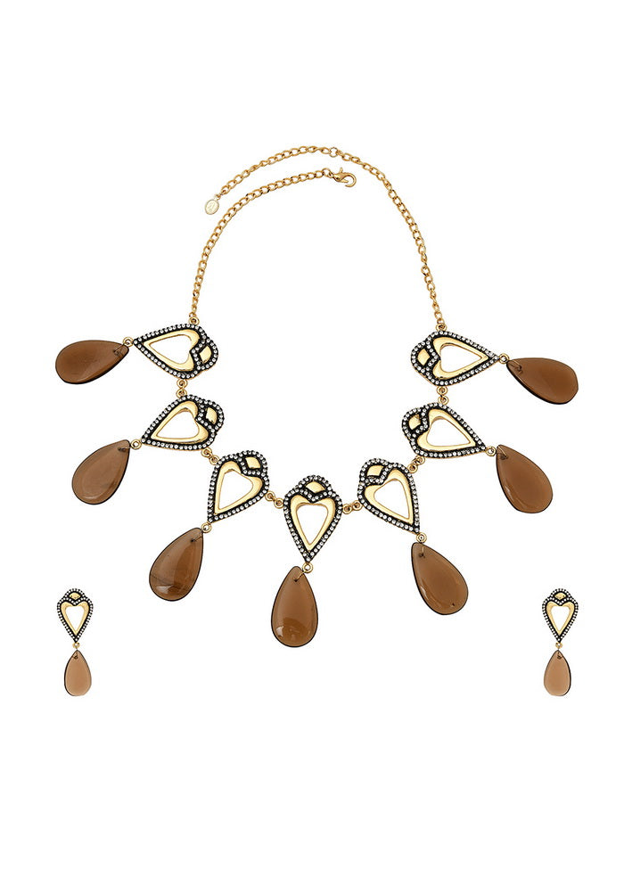 Estelle Elegant Gold Plated Jewellery Choker Necklace Set - Indian Silk House Agencies