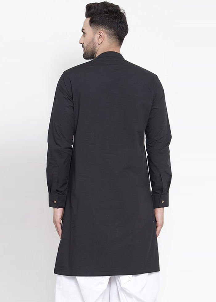 Black Solid Cotton Kurta VDSF100416 - Indian Silk House Agencies