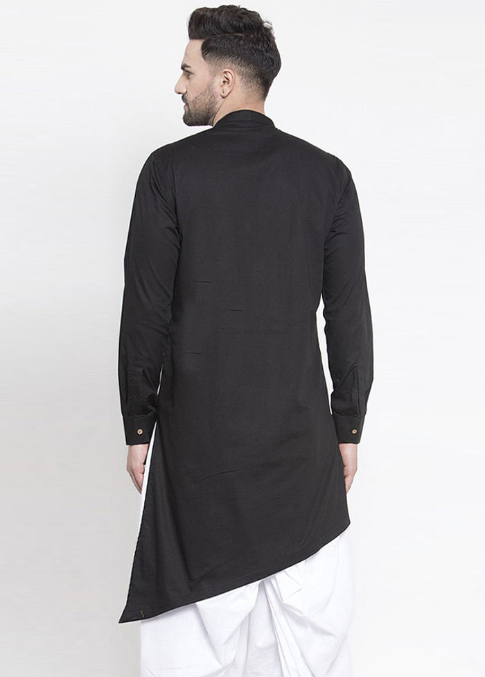 Black Solid Cotton Kurta VDSF100417 - Indian Silk House Agencies