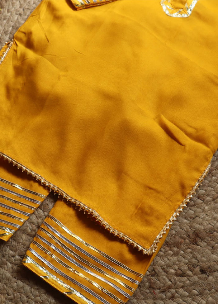 Mustard Yellow Suit For Little Girls - Indian Silk House Agencies