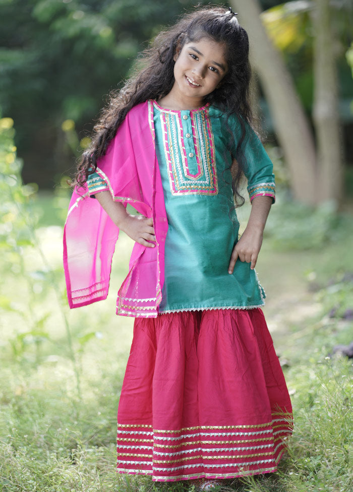 Pink Candy Floss Sharara Set - Indian Silk House Agencies