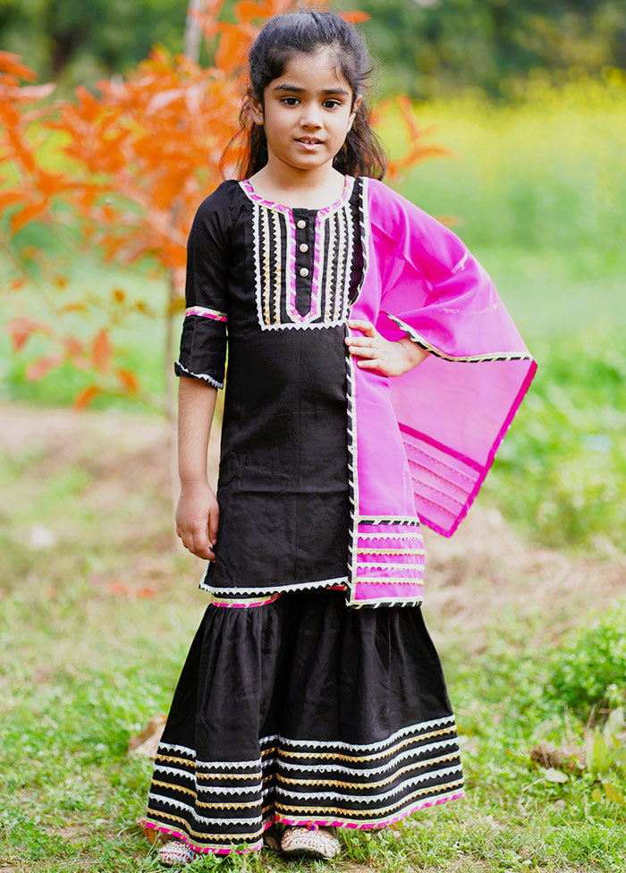 Black Sharara Suit Set - Indian Silk House Agencies