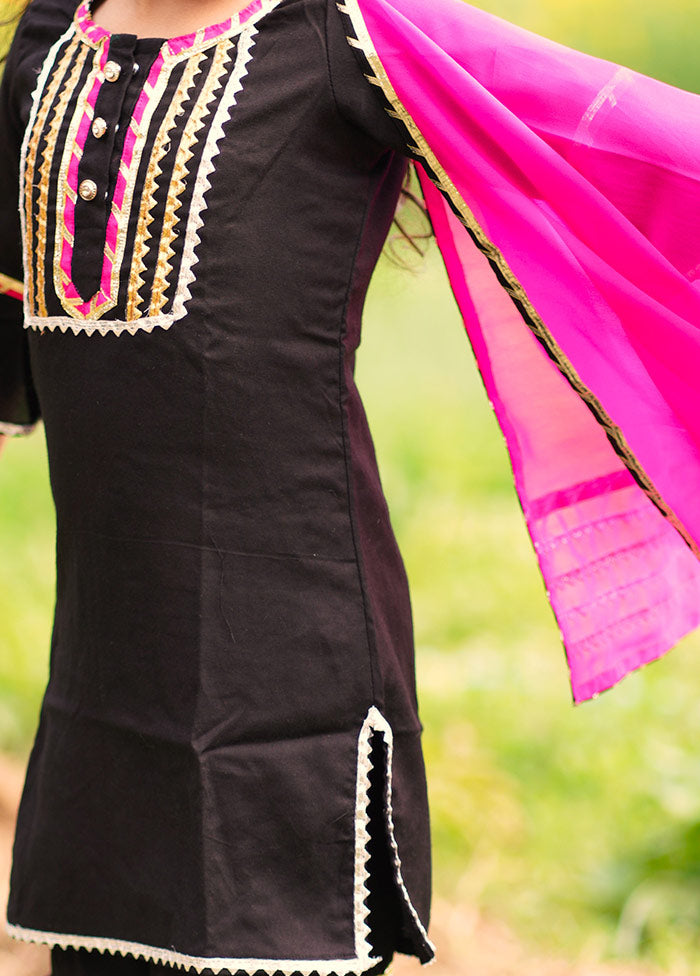 Black Sharara Suit Set - Indian Silk House Agencies