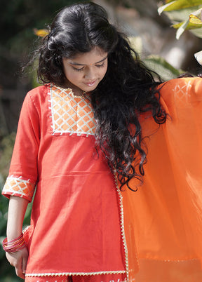 Red Sharara Suit Set - Indian Silk House Agencies