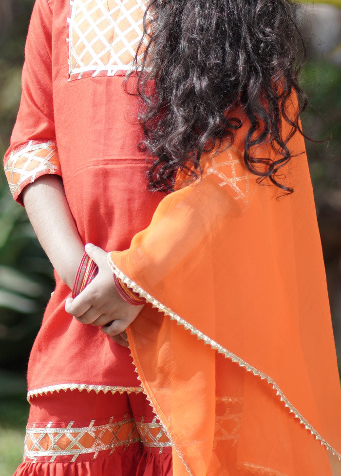 Red Sharara Suit Set - Indian Silk House Agencies
