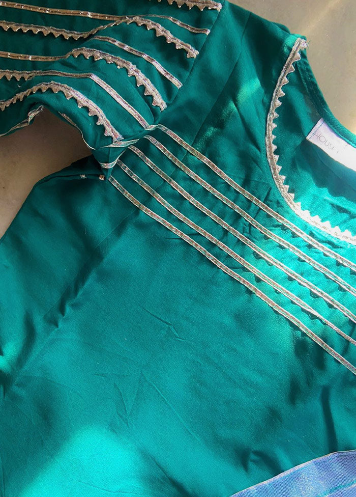 2 Pc Teal Cotton Kurta Pajama Set - Indian Silk House Agencies