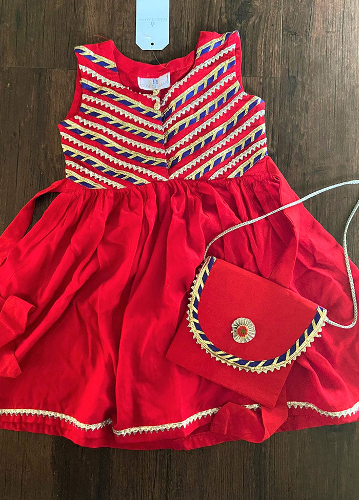 Red Fancy Party Dress - Indian Silk House Agencies