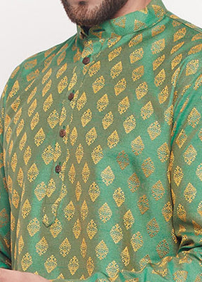 Green Readymade Silk Kurta VDVAS15062207 - Indian Silk House Agencies
