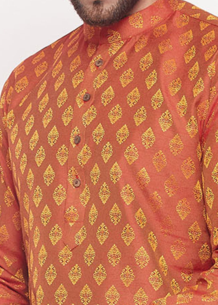 Rust Readymade Silk Kurta VDVAS15062205 - Indian Silk House Agencies