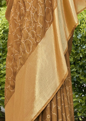 Brown Spun Silk Saree With Blouse Piece - Indian Silk House Agencies