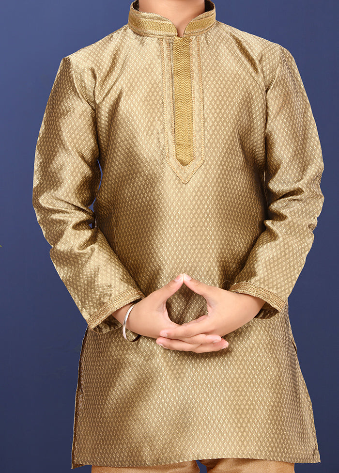 Gold Zari Woven Kurta Pajama Set - Indian Silk House Agencies